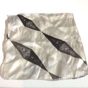 100% Silk Made in Korea Silver Scarf Handkerchief